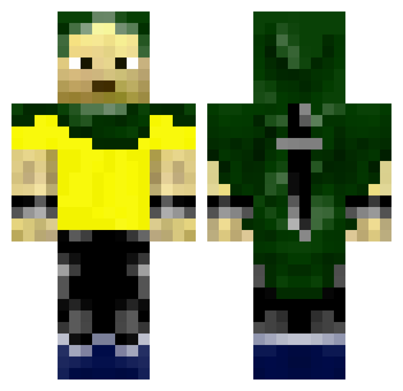 decameron Minecraft skin, front and back view