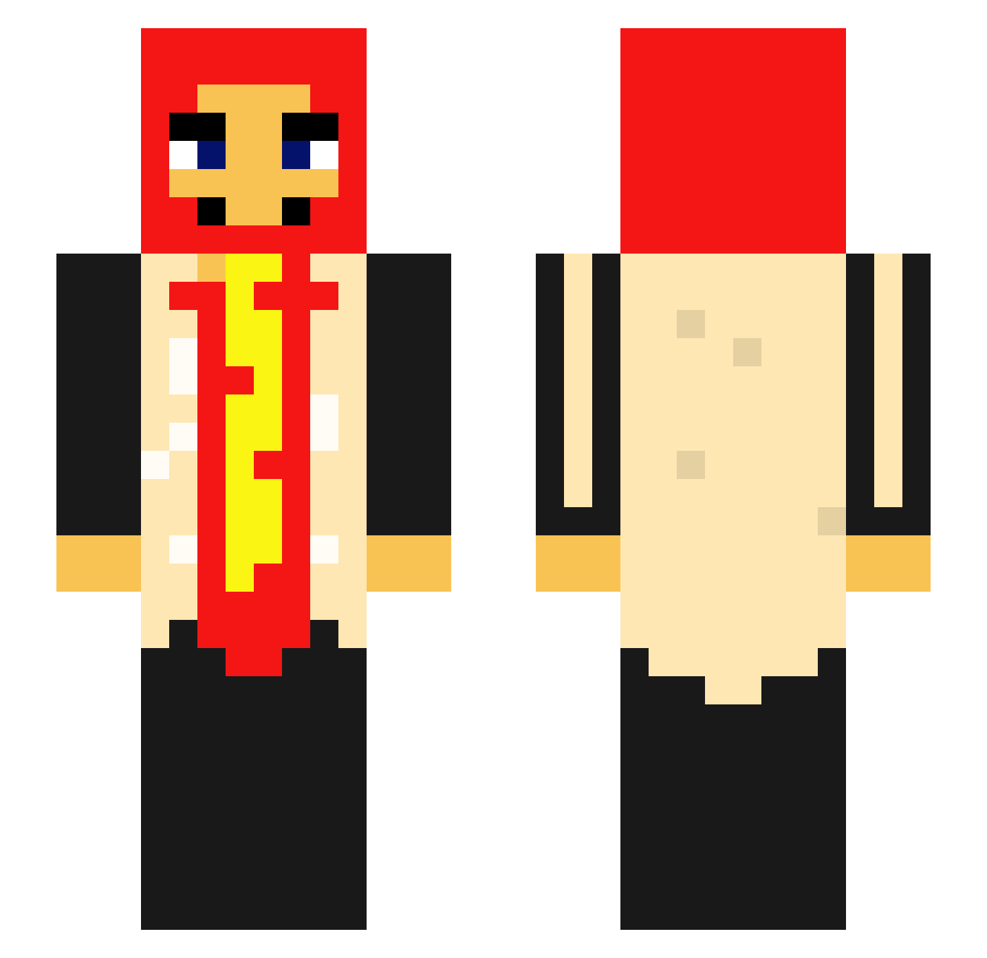 JohnFalloutJr Minecraft skin, front and back view