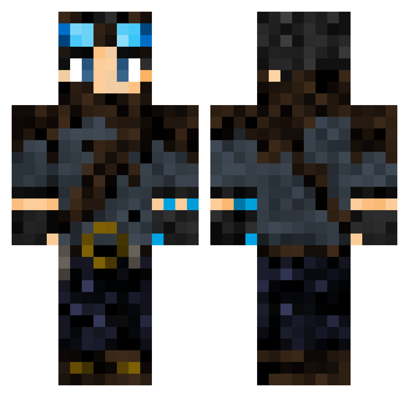 Qilin03 Minecraft skin, front and back view