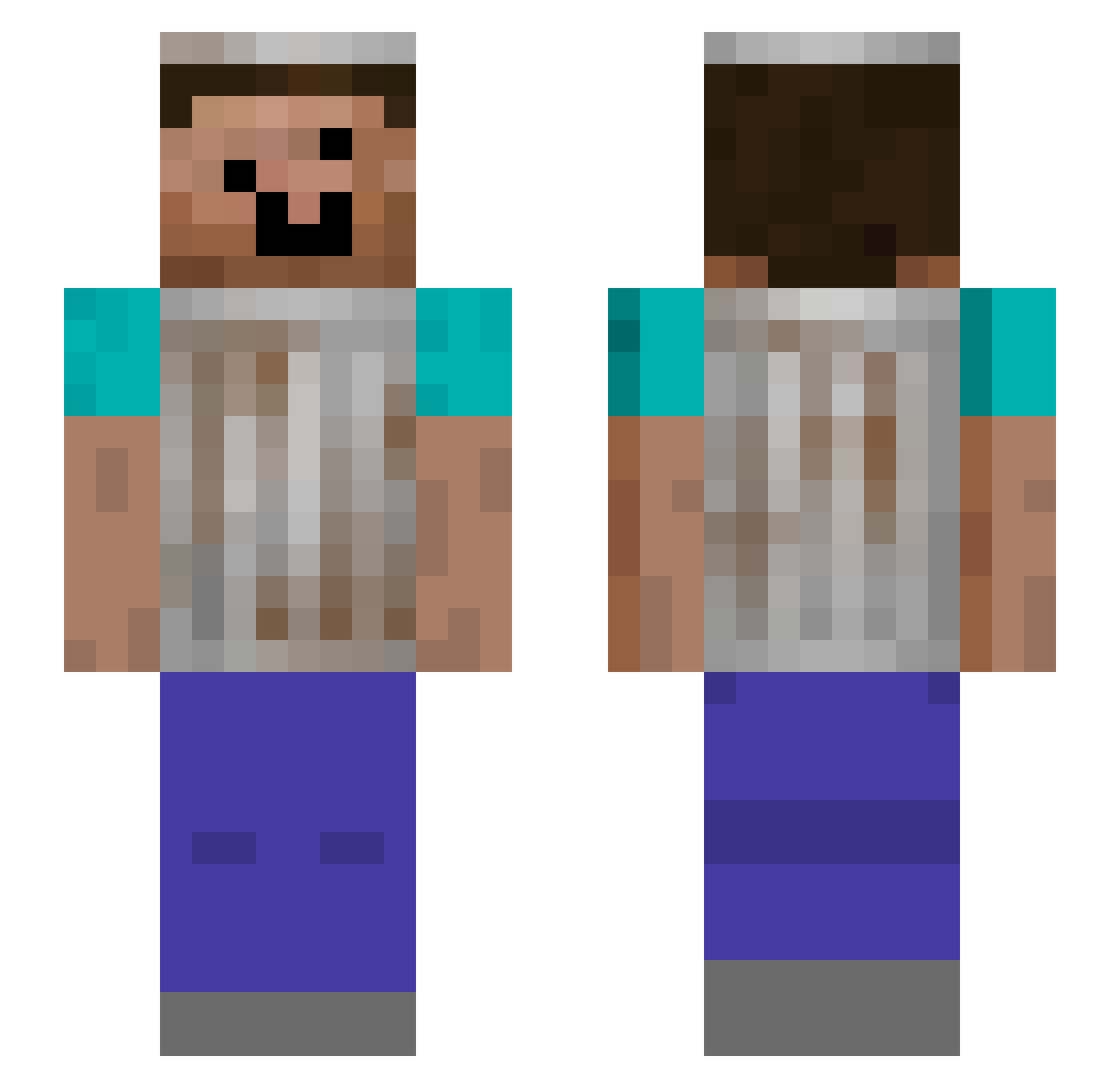 Flamme_ Minecraft skin, front and back view