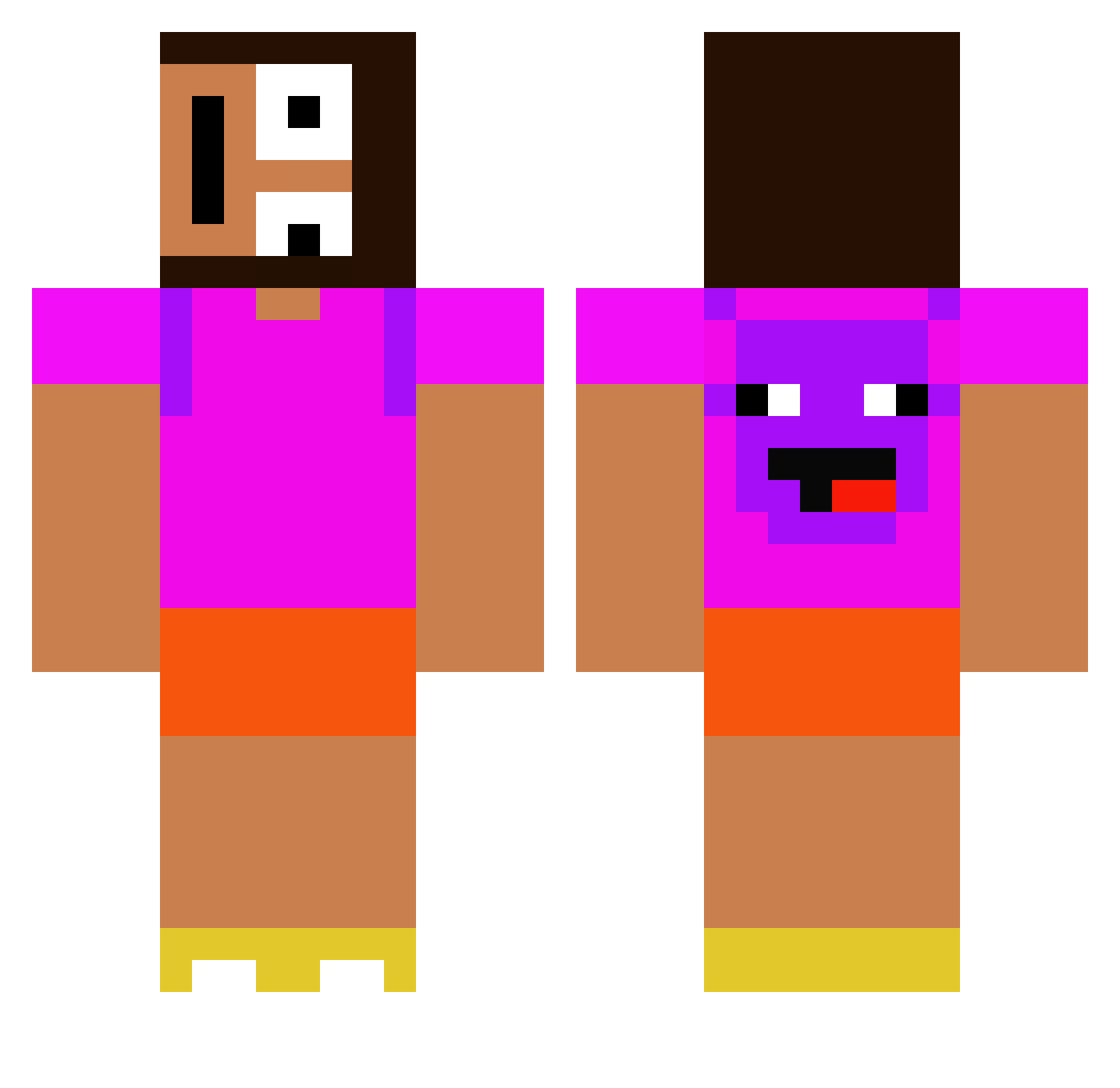 YourDadIsHot Minecraft skin, front and back view