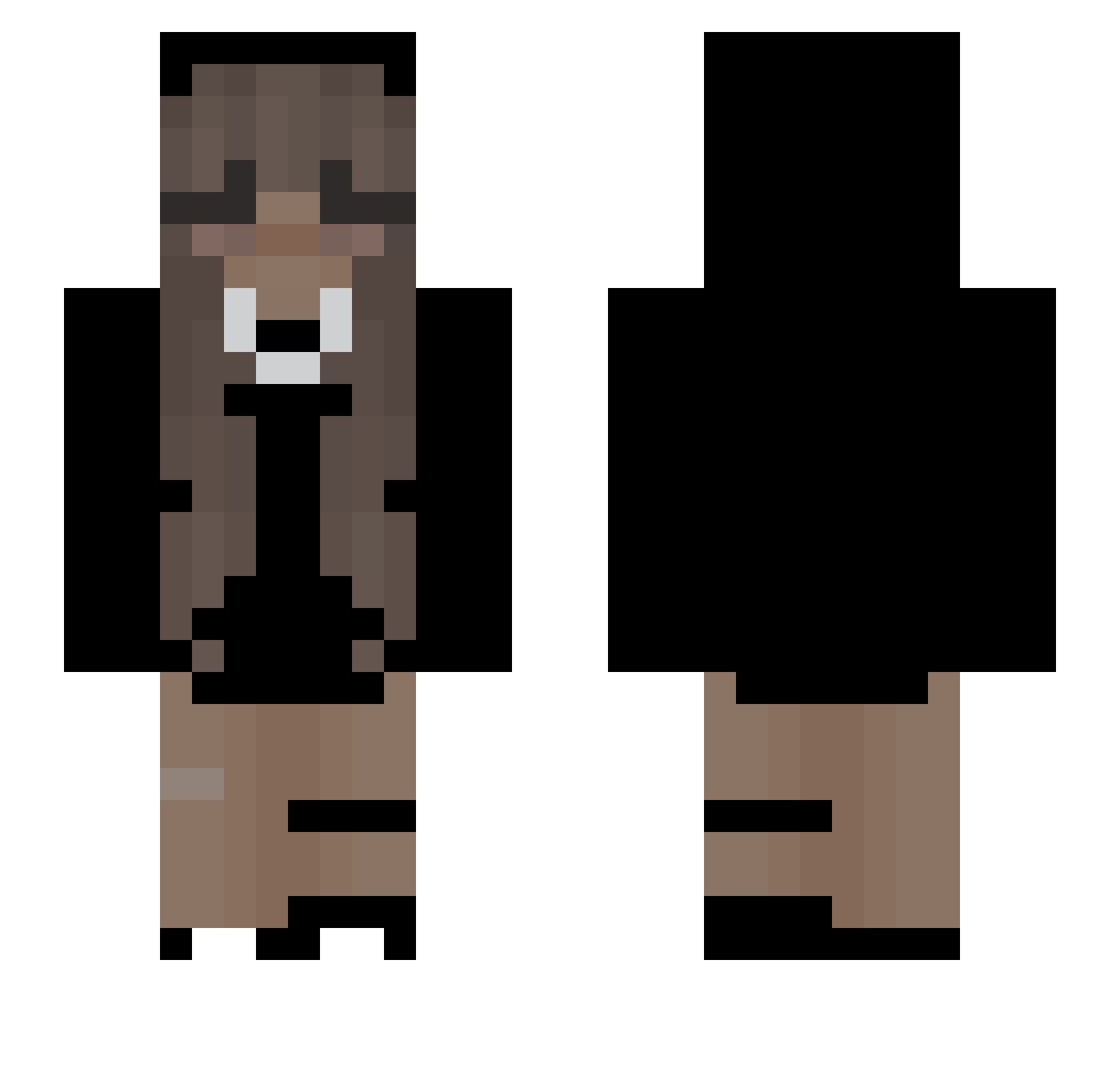 Selflxss Minecraft skin, front and back view