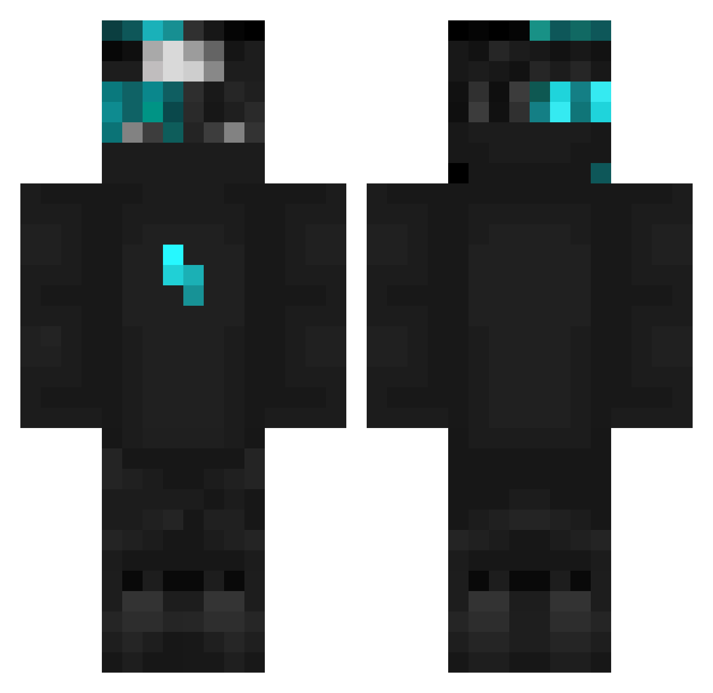 PrinceBadr Minecraft skin, front and back view