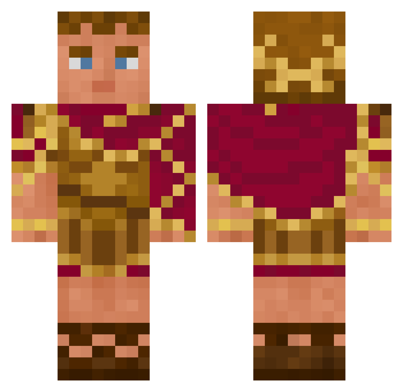 TieManCZ Minecraft skin, front and back view