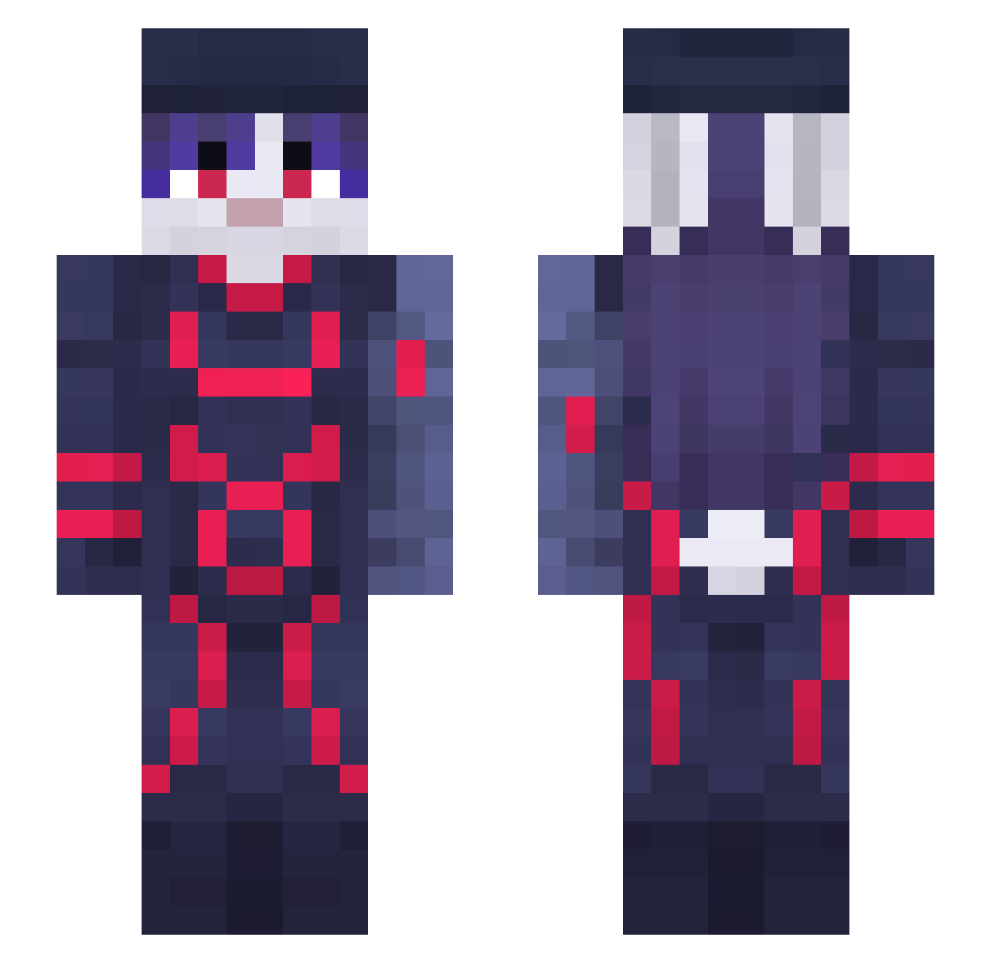 MyNecronomicon Minecraft skin, front and back view