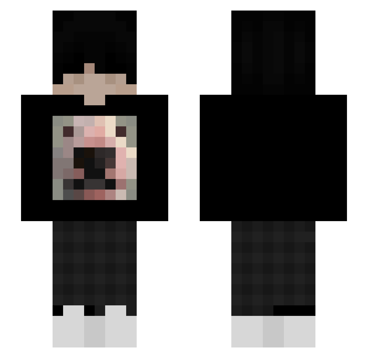 Xayro_ Minecraft skin, front and back view