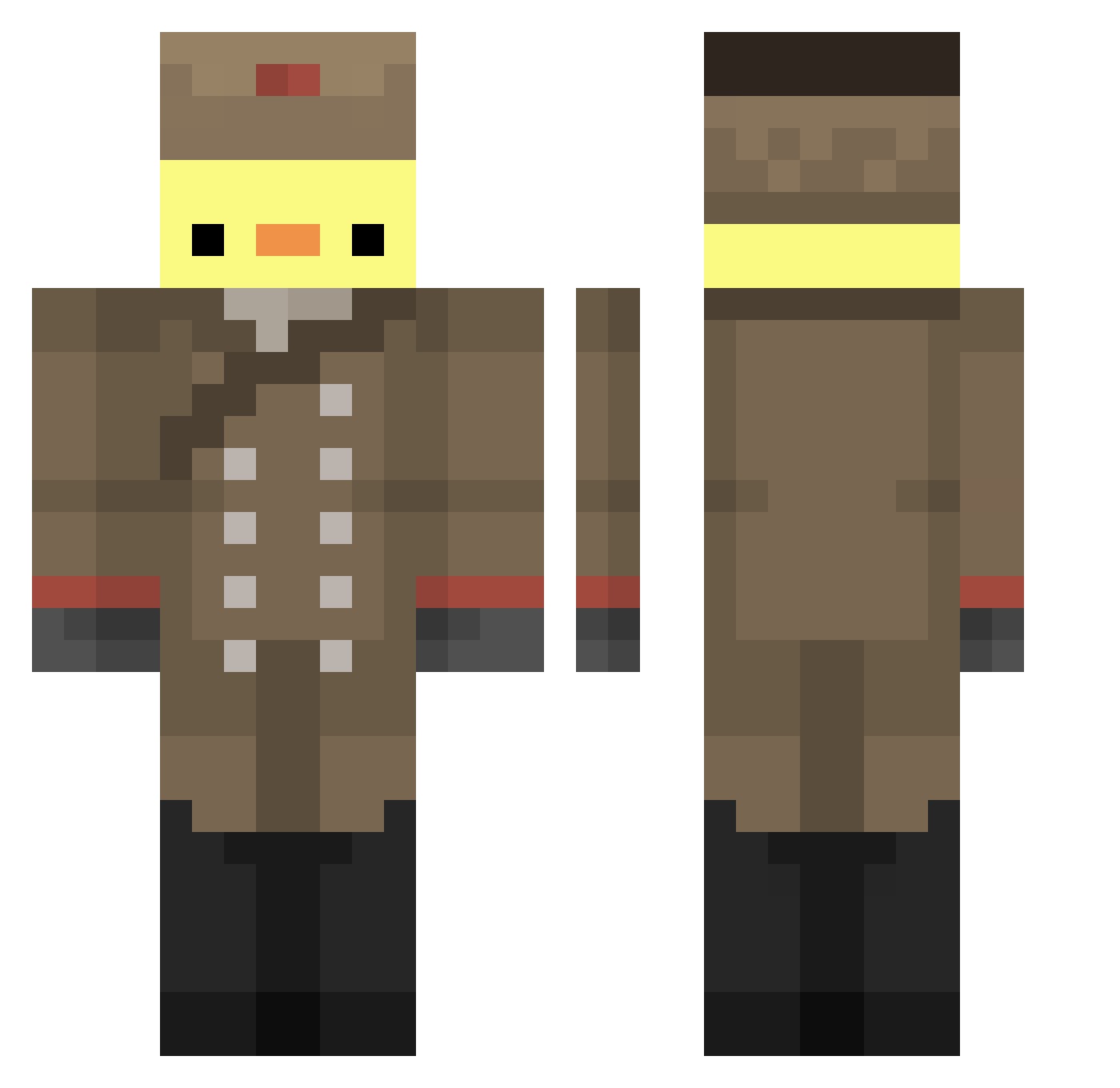 mafu208 Minecraft skin, front and back view