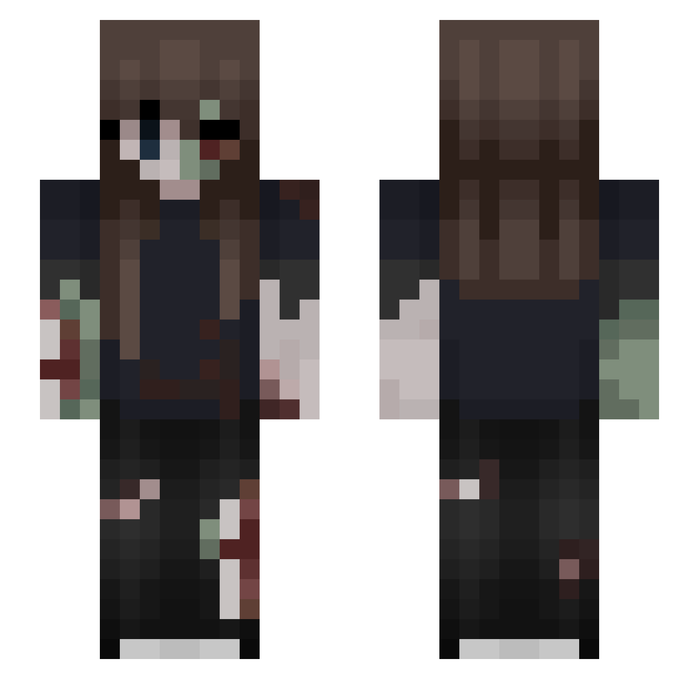 Skxy00 Minecraft skin, front and back view