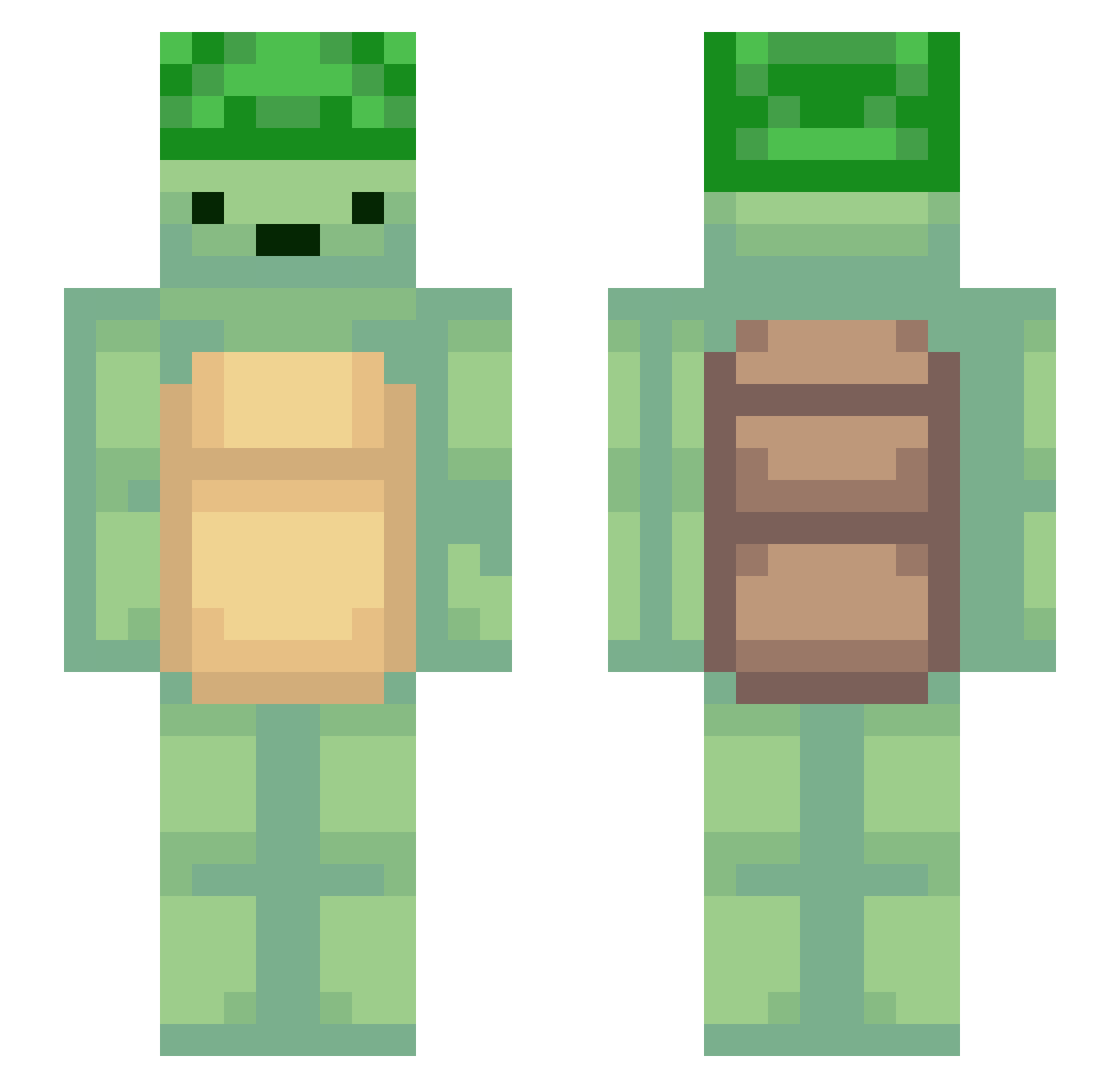 Dooxter Minecraft skin, front and back view