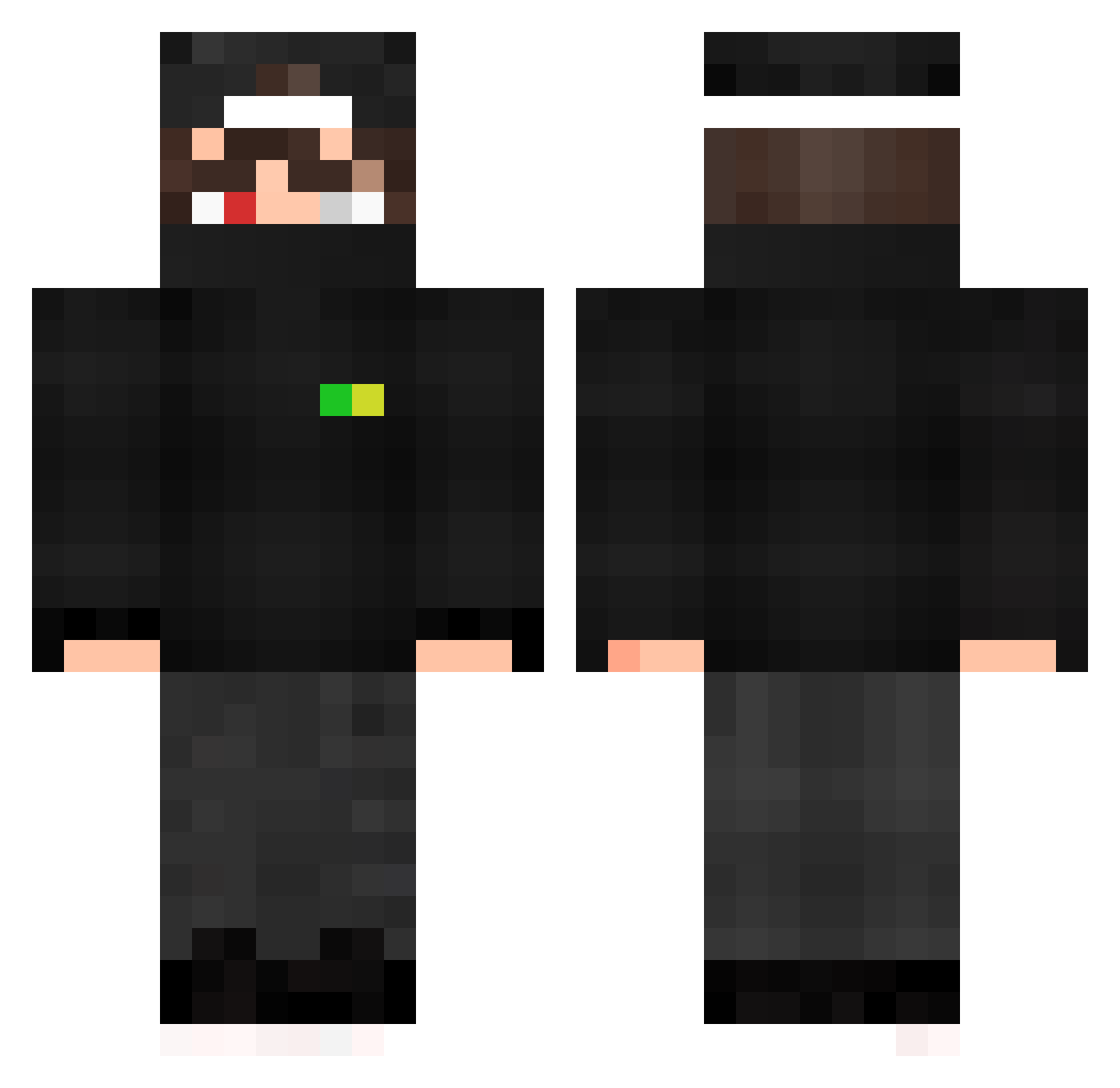 Korsaysz Minecraft skin, front and back view