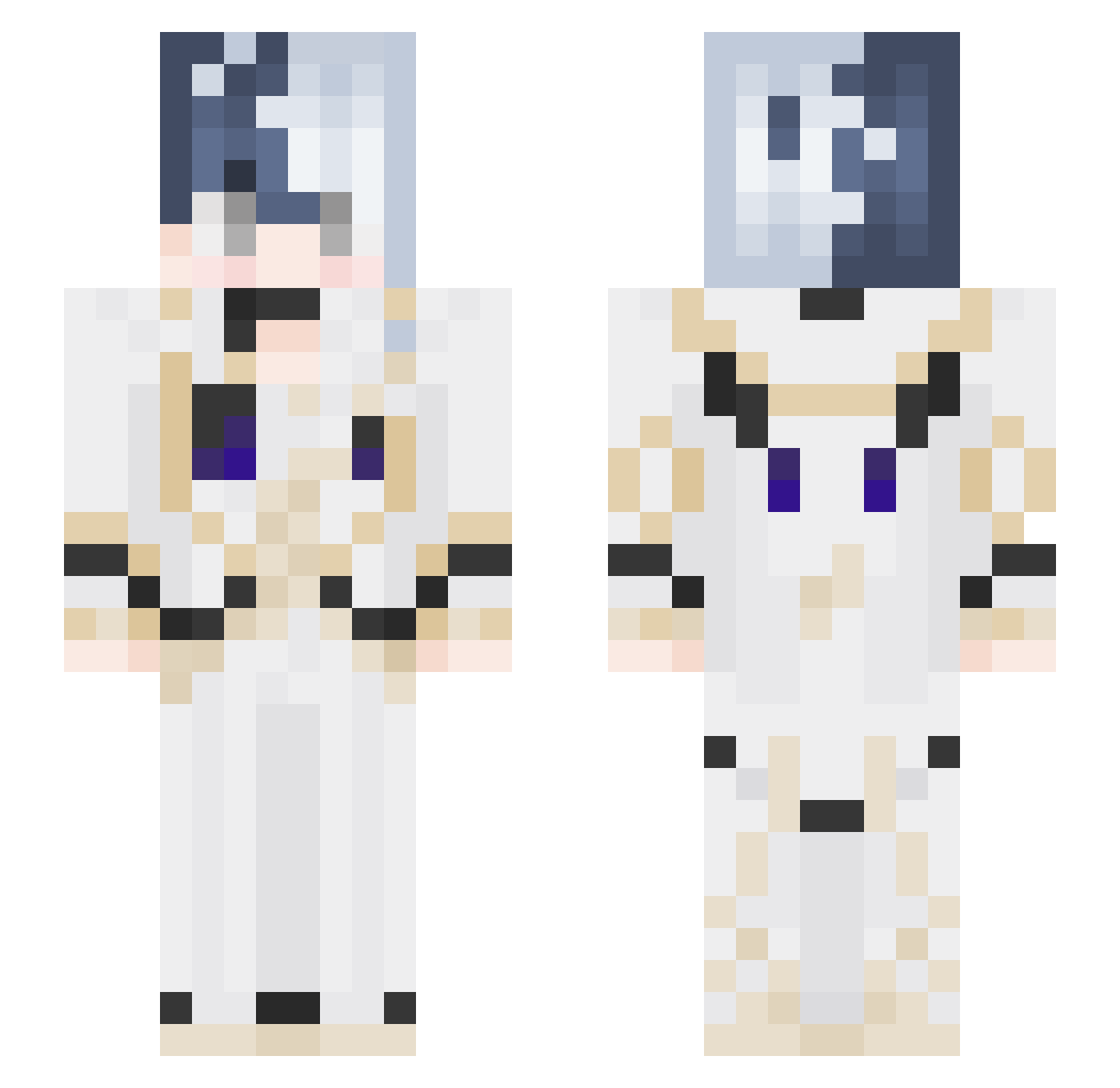 ItzKryst Minecraft skin, front and back view