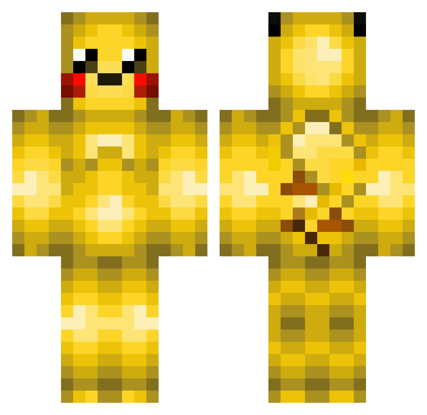 Gamehmet Minecraft skin, front and back view