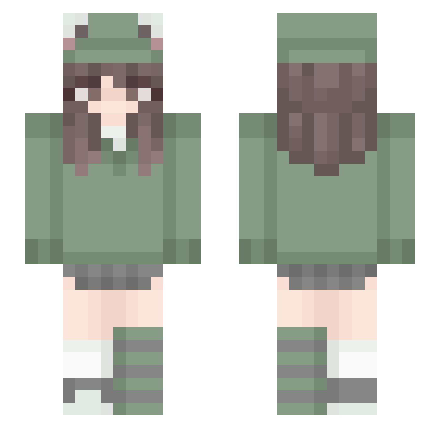 RedRosesIV Minecraft skin, front and back view