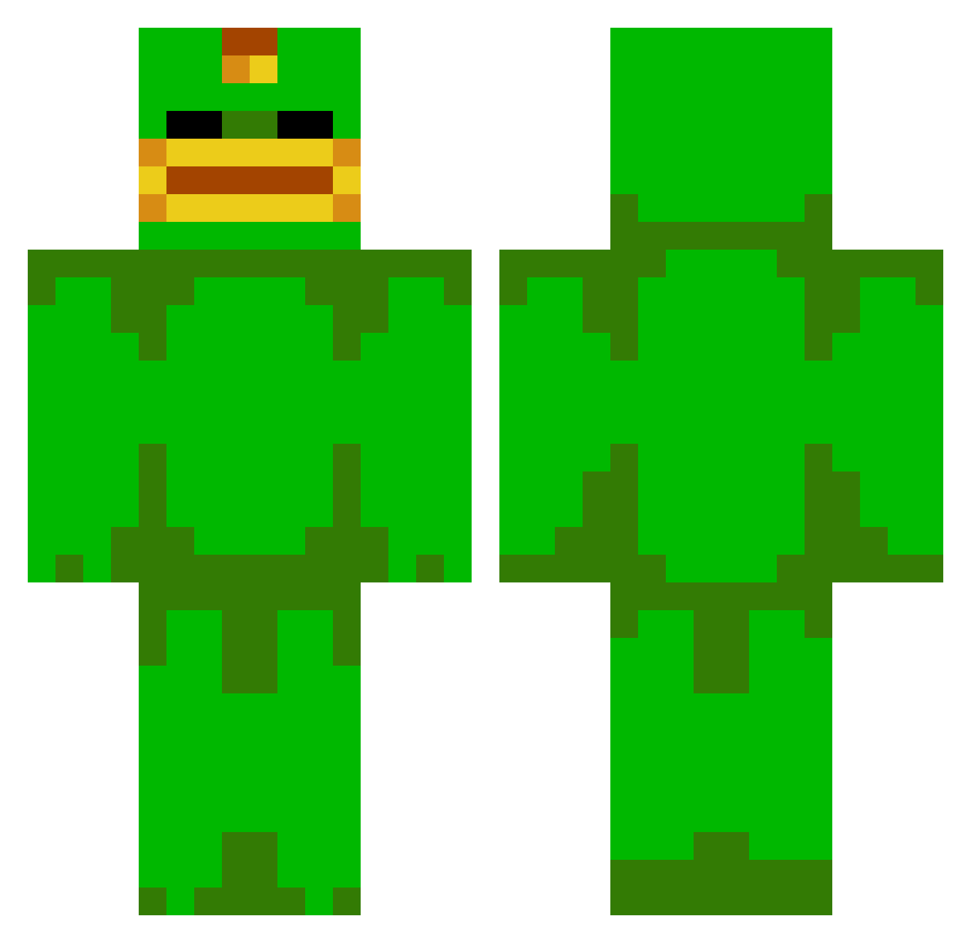 Potsy9 Minecraft skin, front and back view