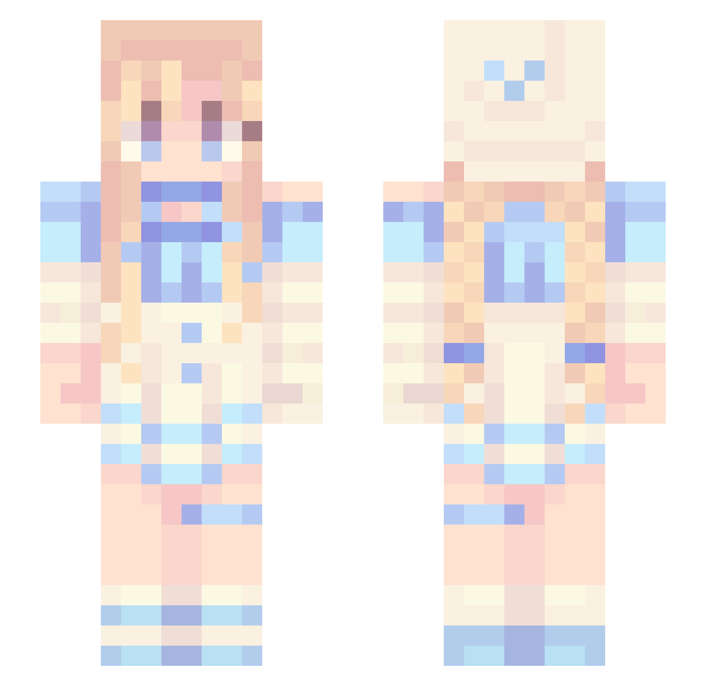 Tsakali Minecraft skin, front and back view
