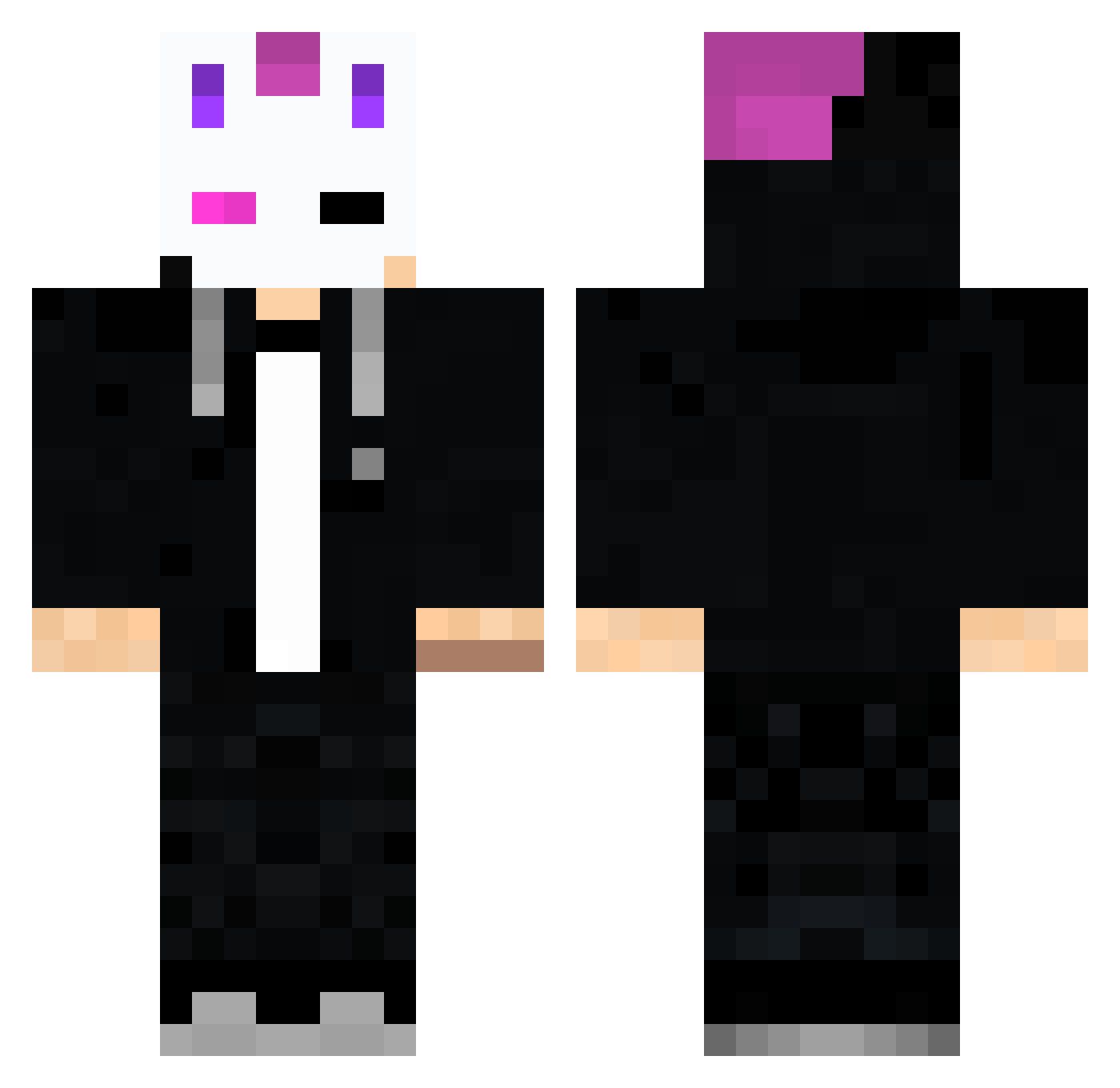 Saku3104 Minecraft skin, front and back view