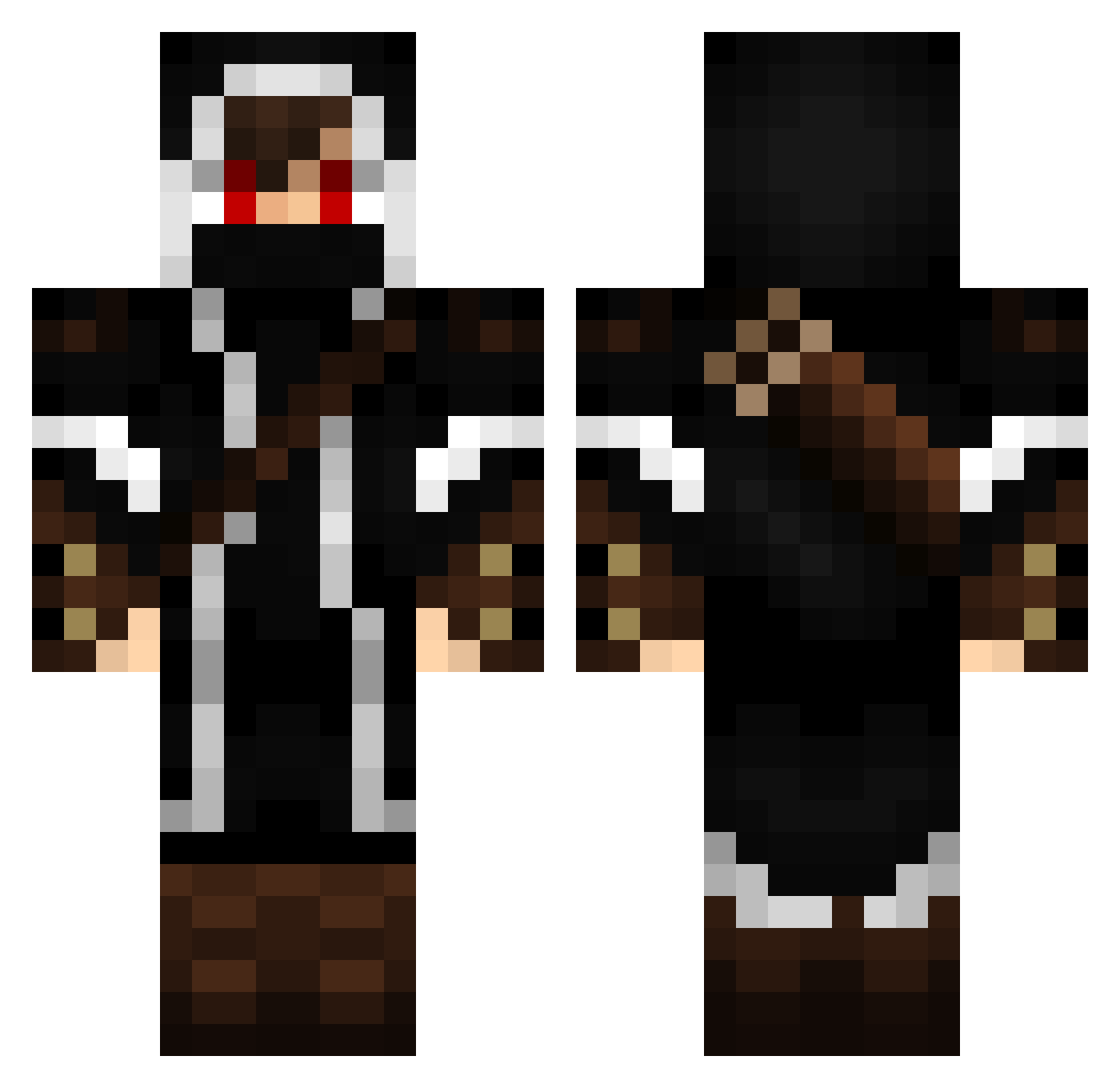 Redys Minecraft skin, front and back view