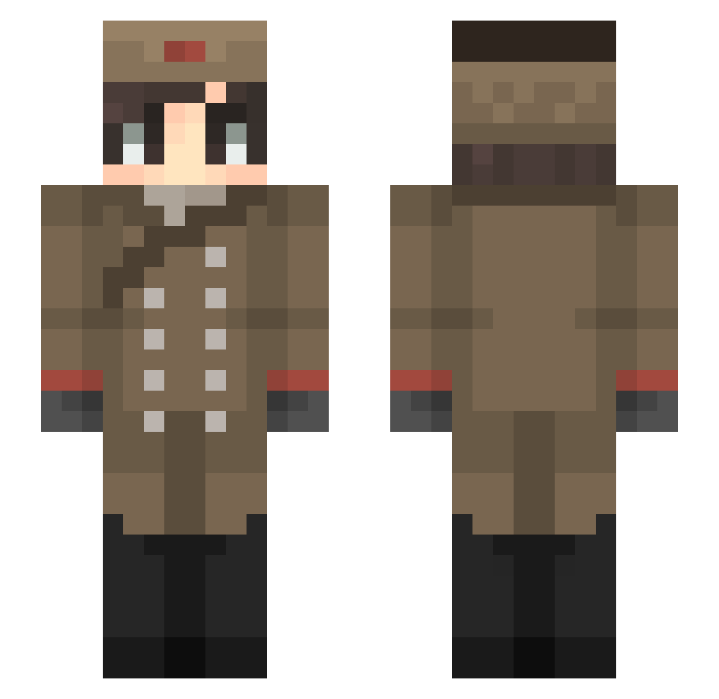 Fred_Ja Minecraft skin, front and back view