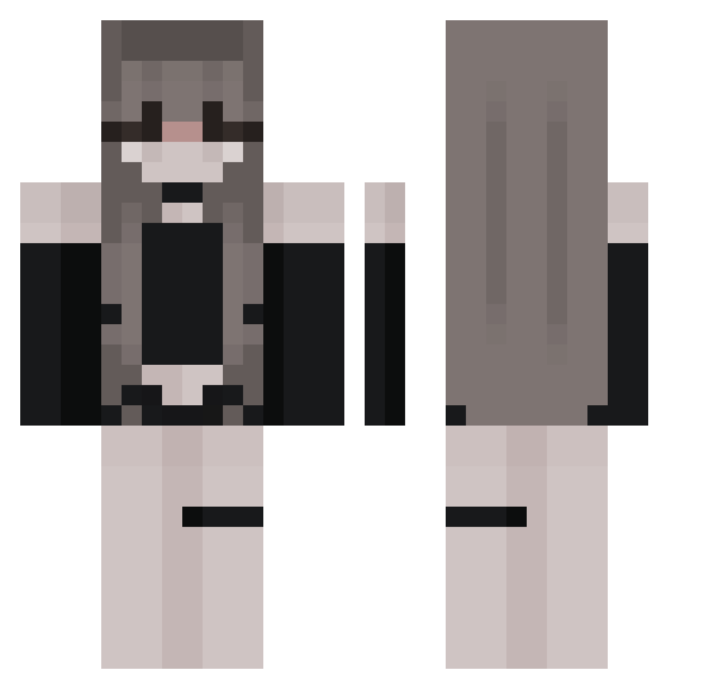 haaand Minecraft skin, front and back view