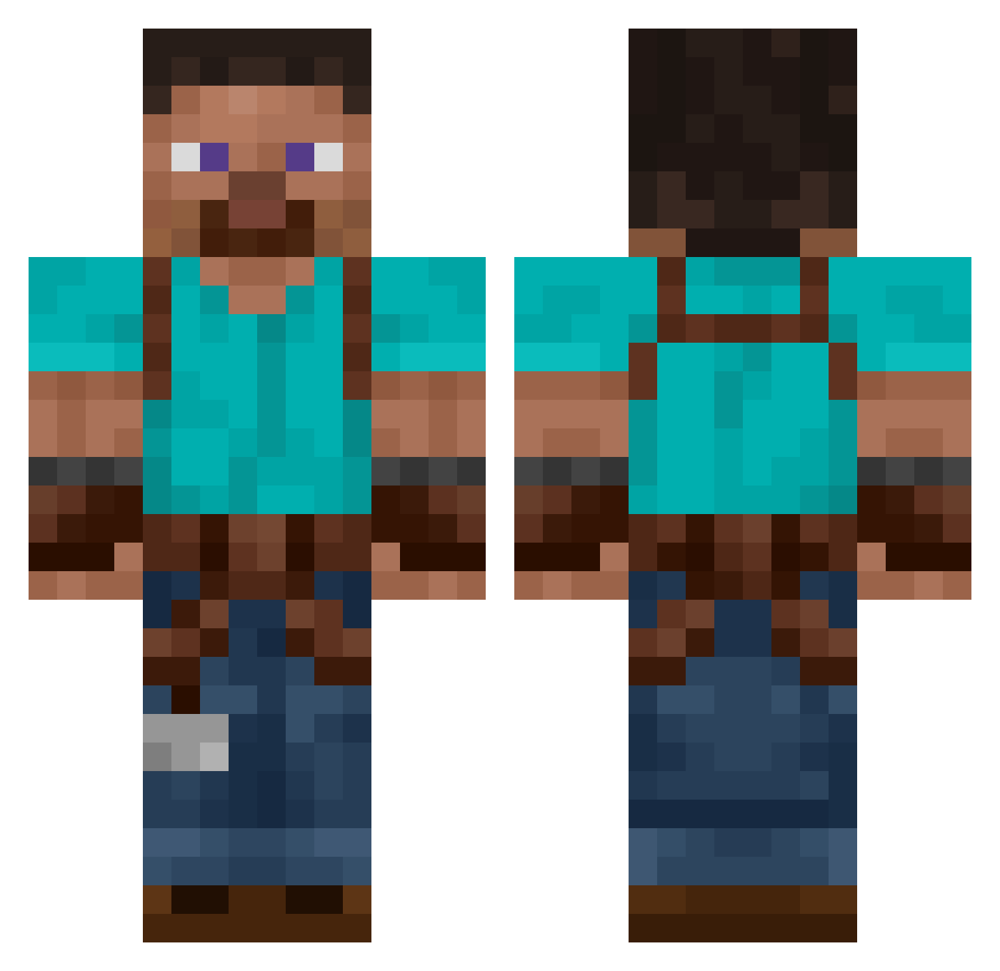 K0JIN Minecraft skin, front and back view