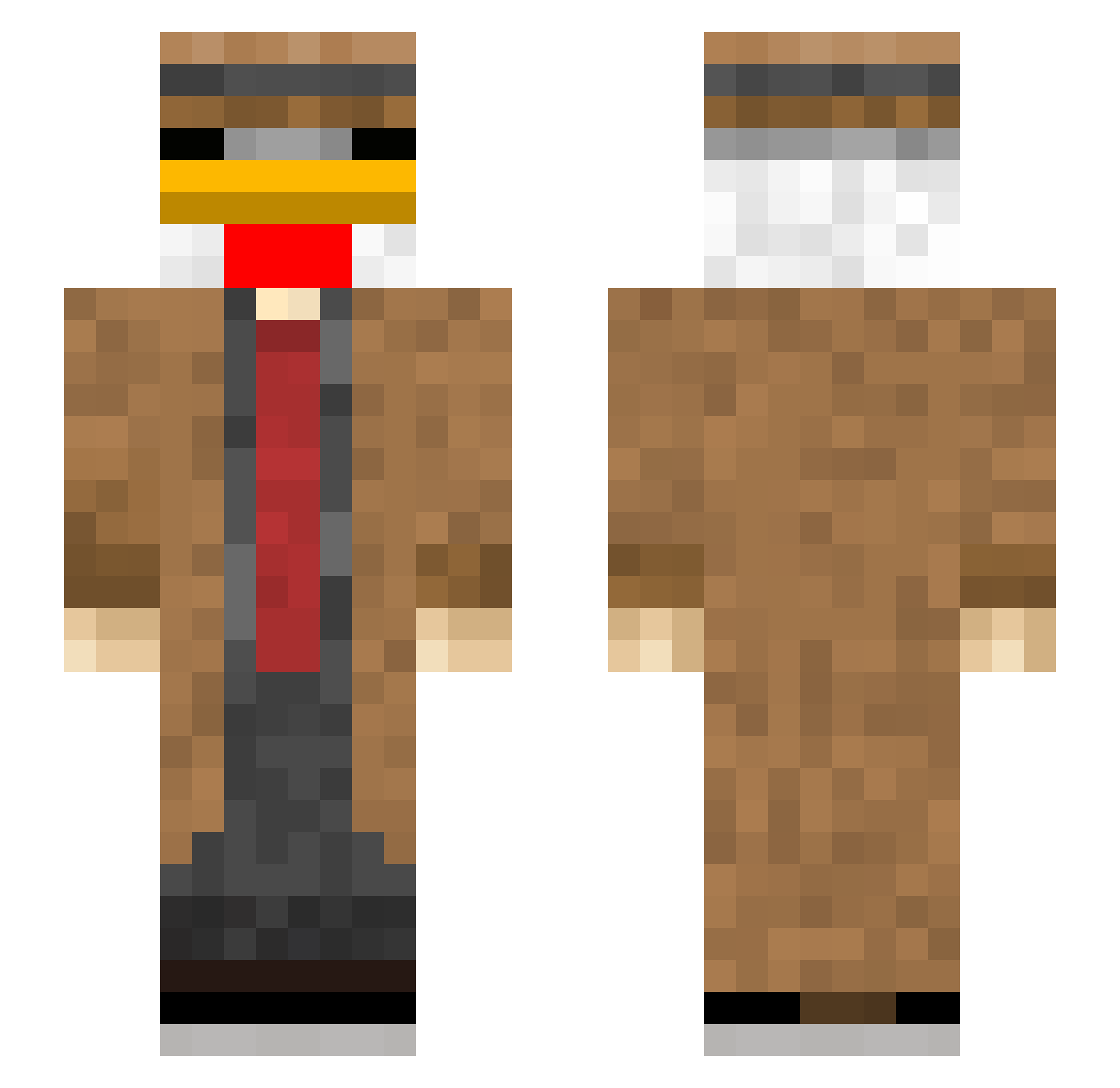Viscoci Minecraft skin, front and back view