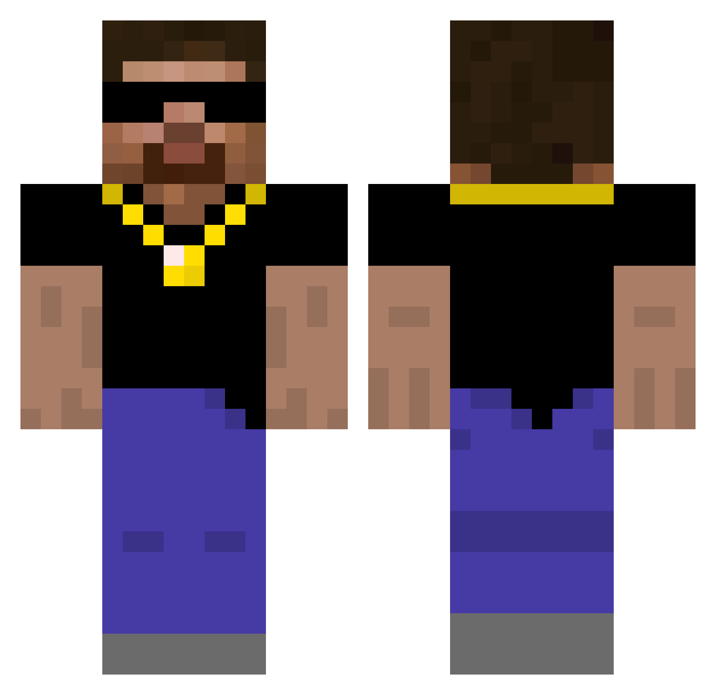XxLafrittxX Minecraft skin, front and back view