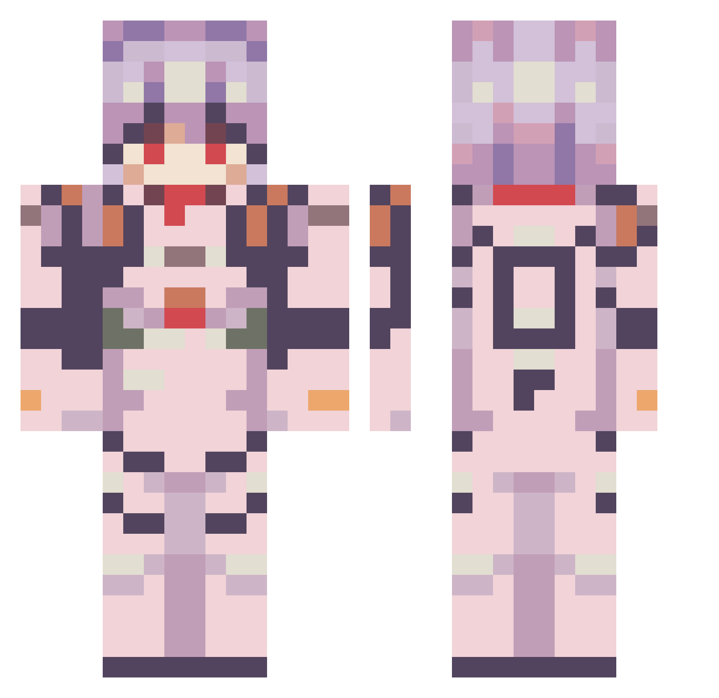 mickeybutton Minecraft skin, front and back view