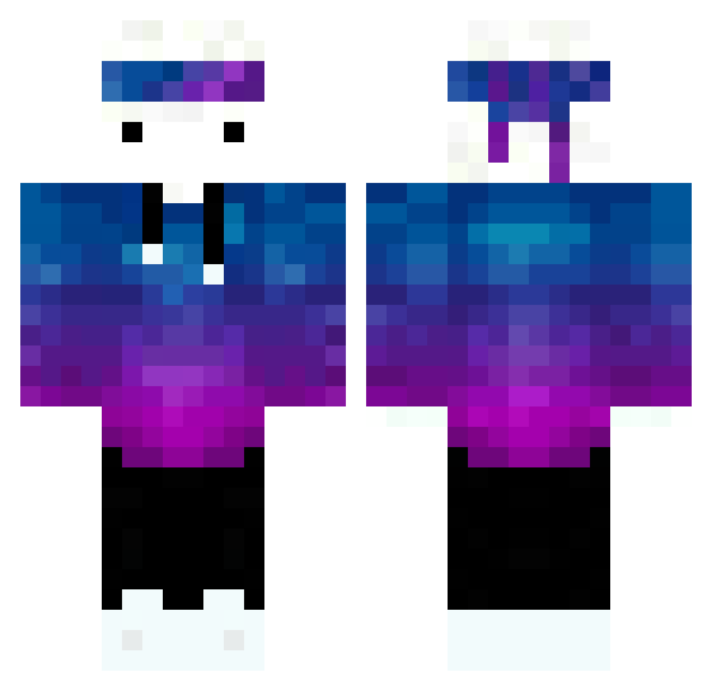 Bubdabilda Minecraft skin, front and back view