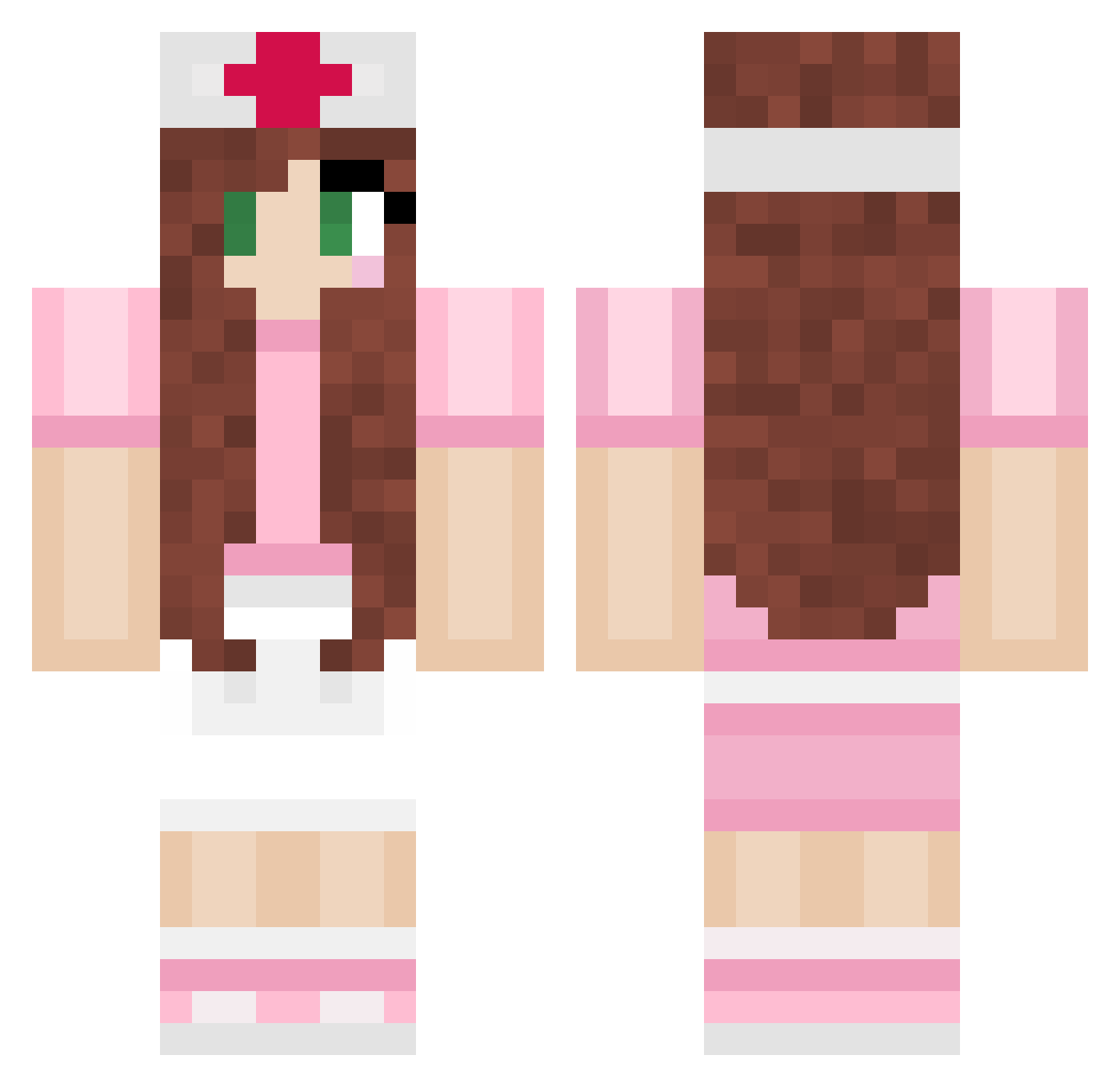 Elllana Minecraft skin, front and back view