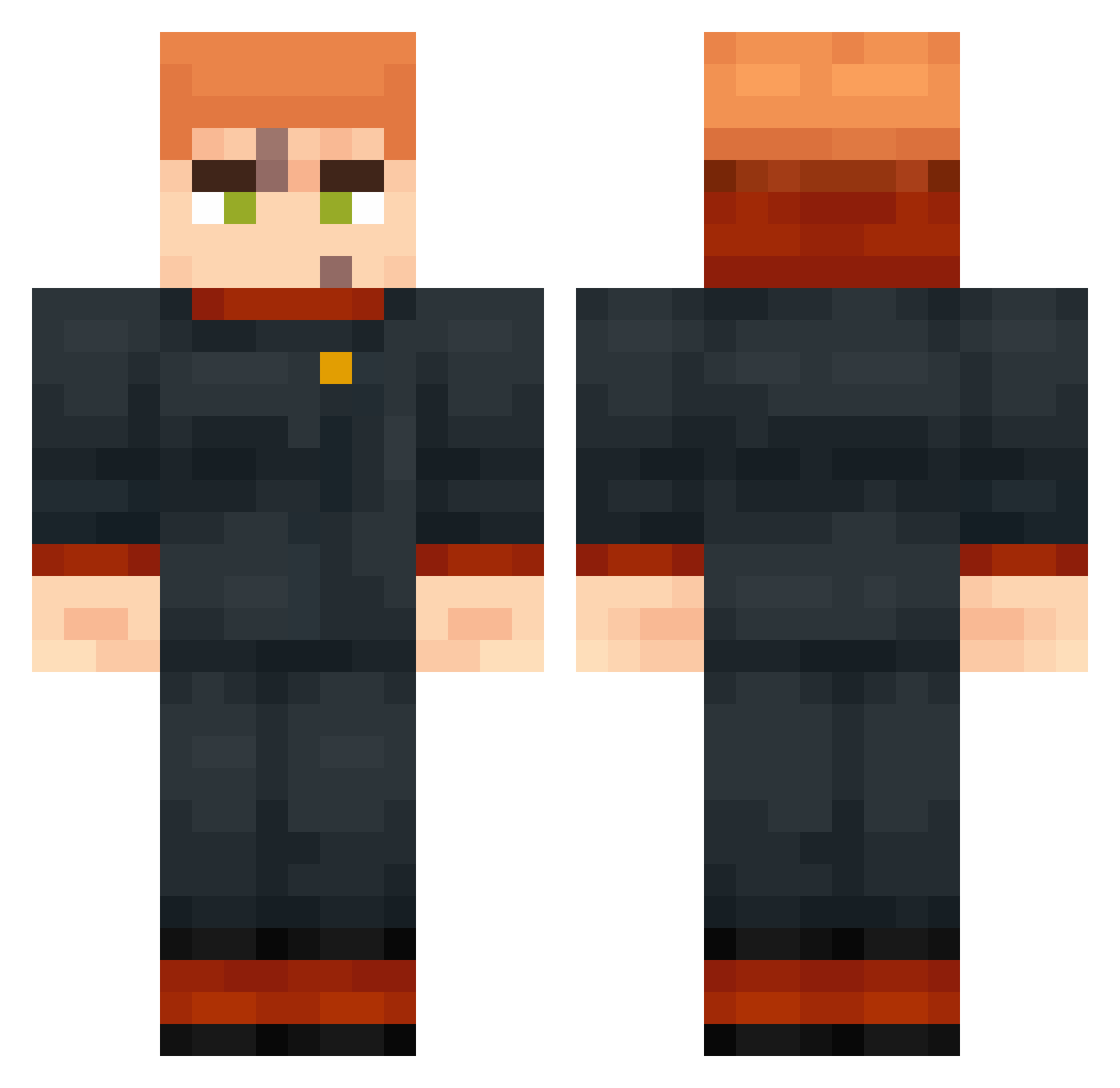 panpet Minecraft skin, front and back view