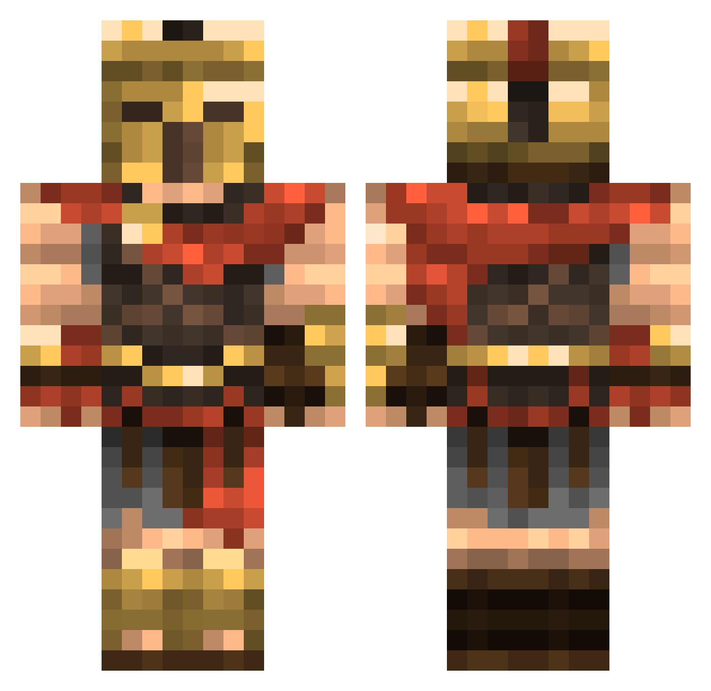 Clemmy Minecraft skin, front and back view