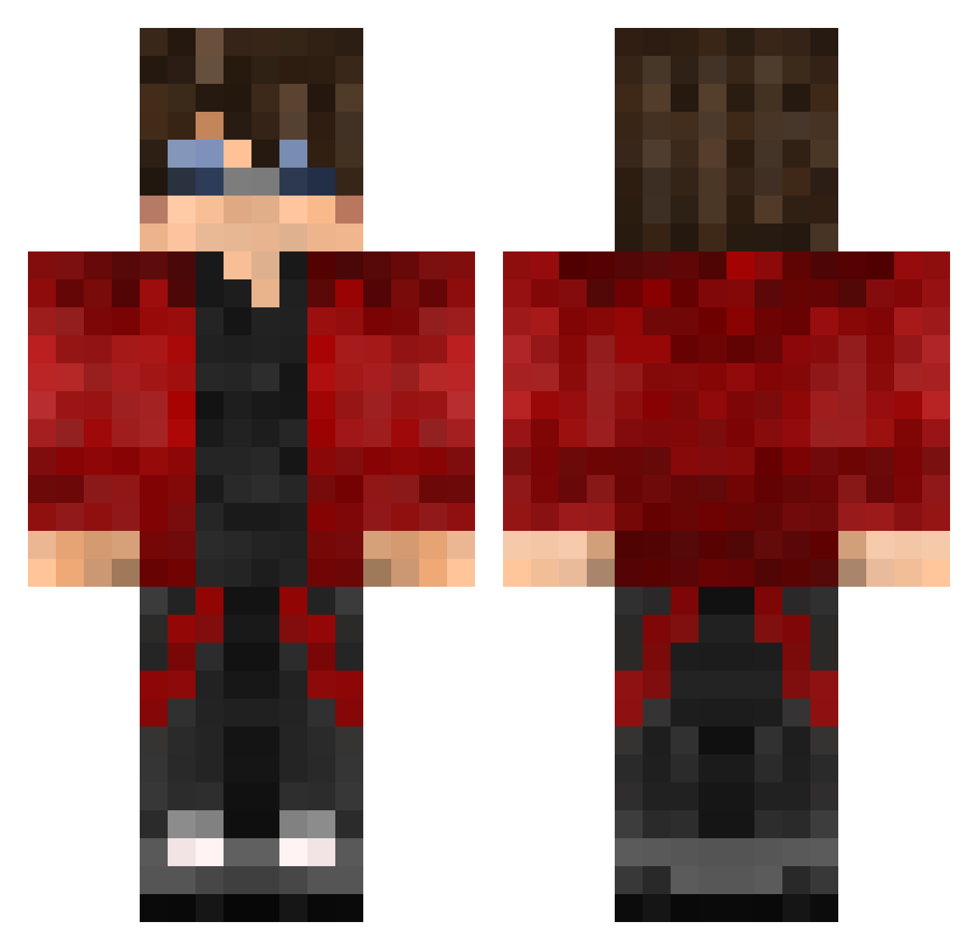 tutbringer Minecraft skin, front and back view