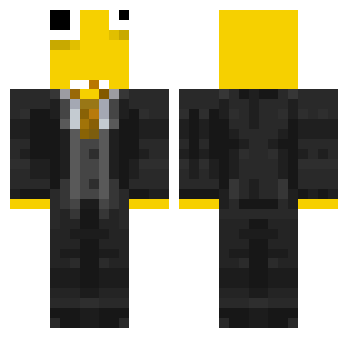 TheYellowZen Minecraft skin, front and back view