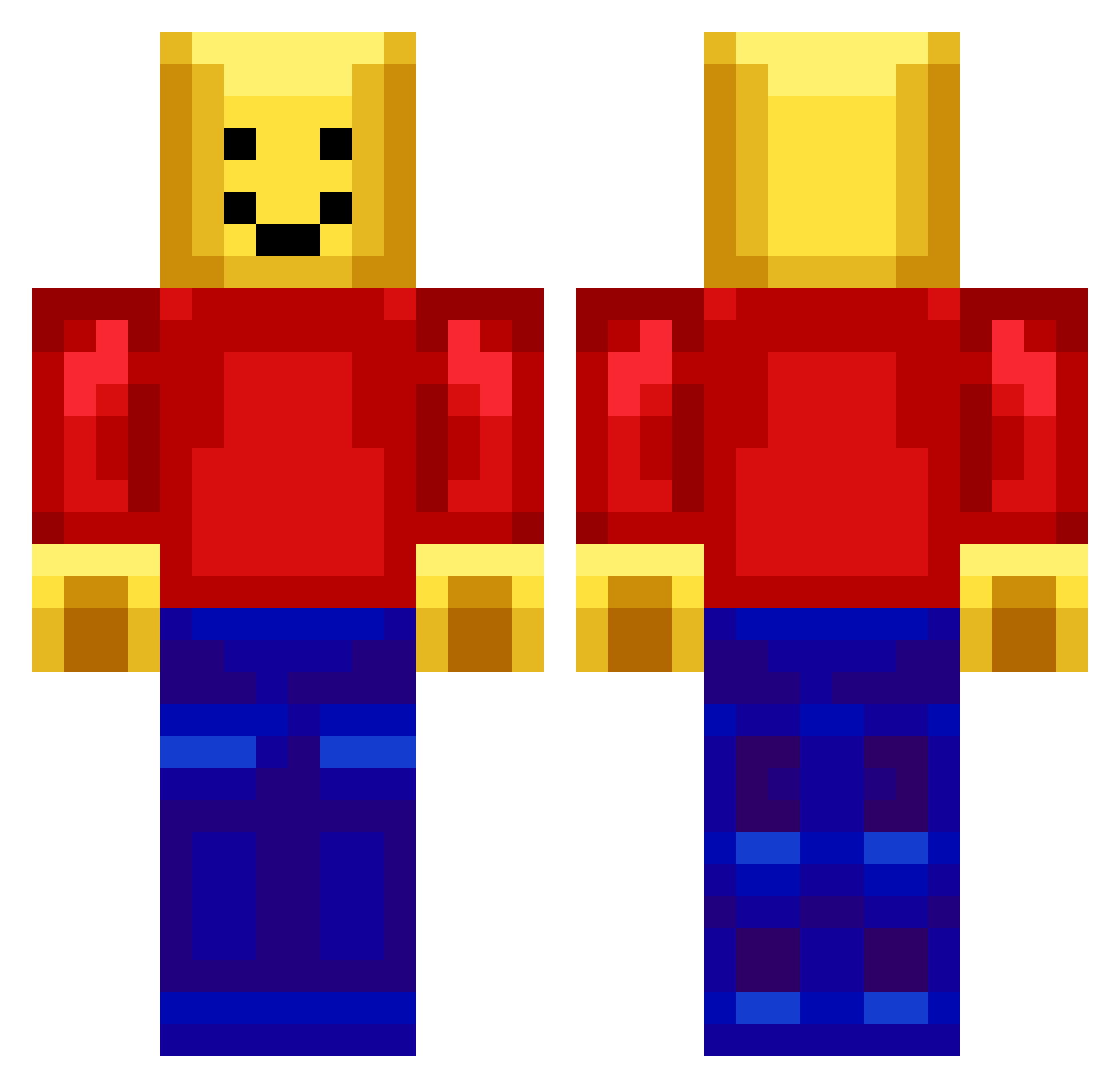 Marble Minecraft skin, front and back view