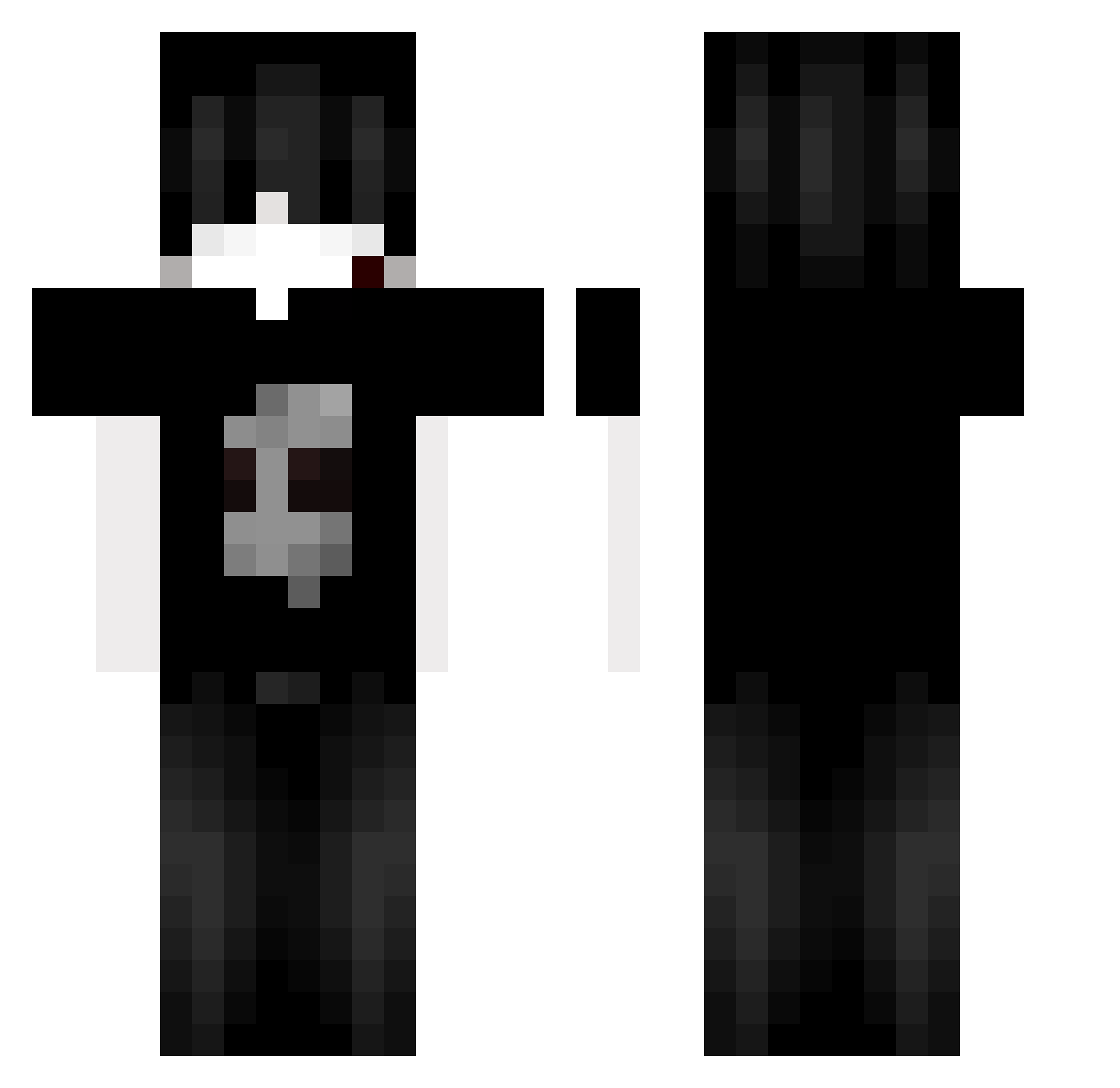 Sohcratezz Minecraft skin, front and back view