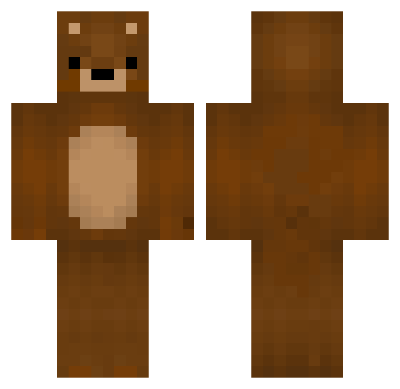 Alpqca Minecraft skin, front and back view