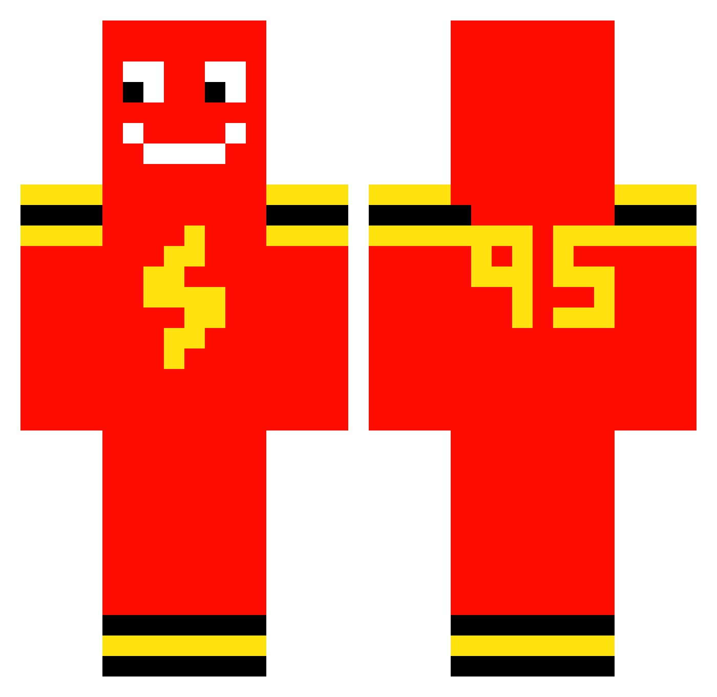 StepShoe Minecraft skin, front and back view