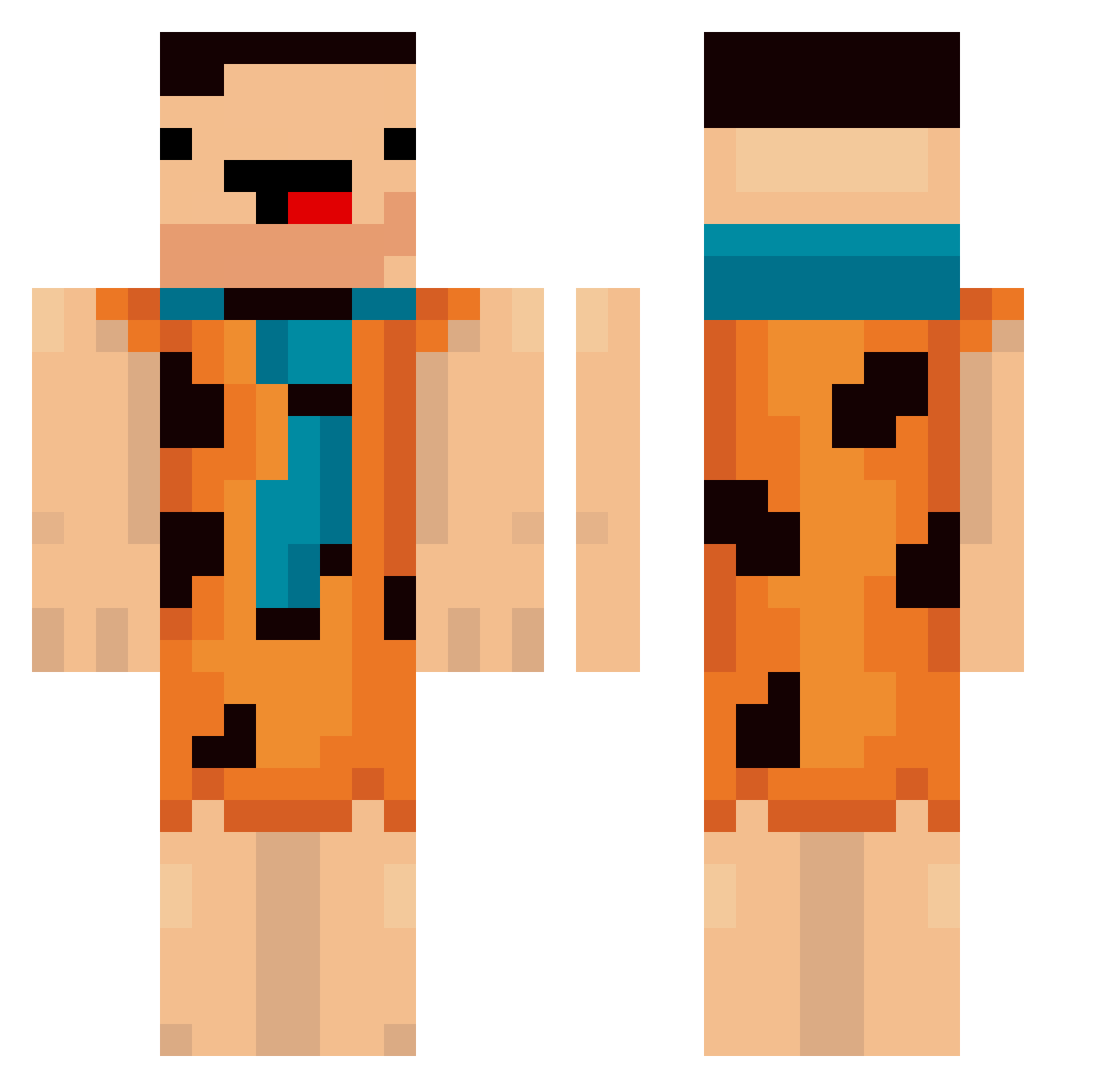 TheGuyDK Minecraft skin, front and back view