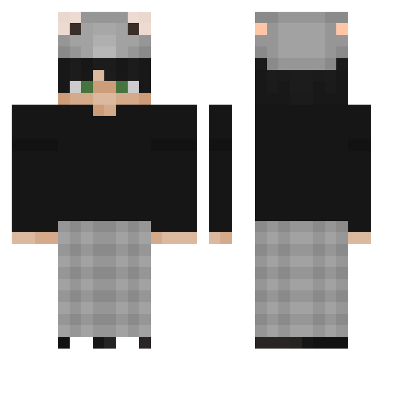 xFirstStampx Minecraft skin, front and back view