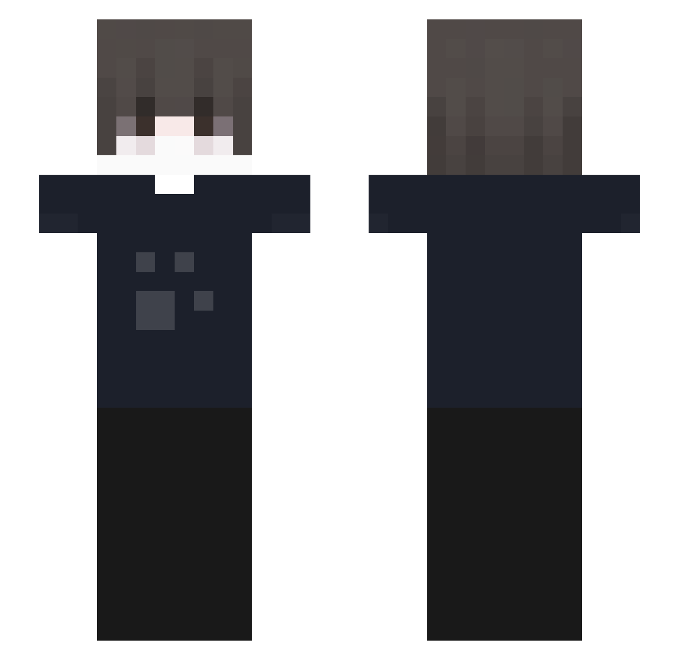 418s Minecraft skin, front and back view