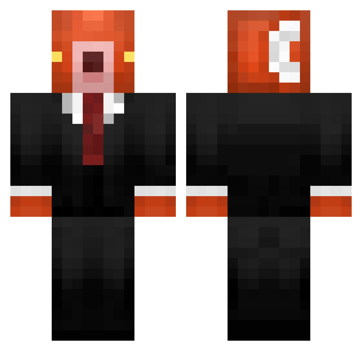Snowshine Minecraft skin, front and back view