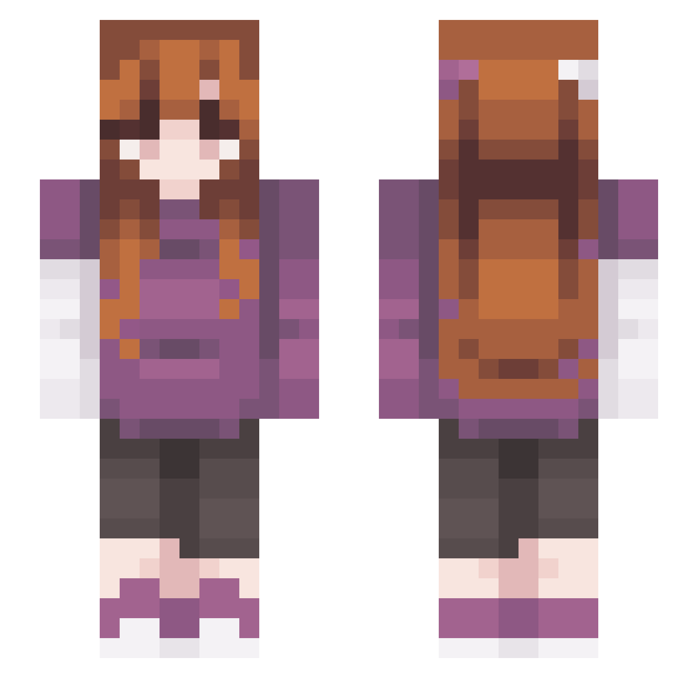 VinierSaturn Minecraft skin, front and back view