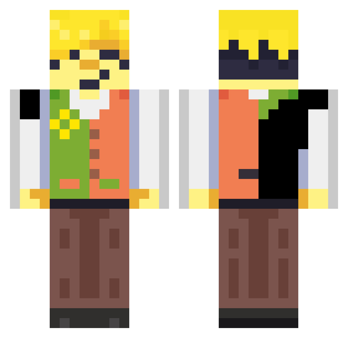 KyraKubz Minecraft skin, front and back view