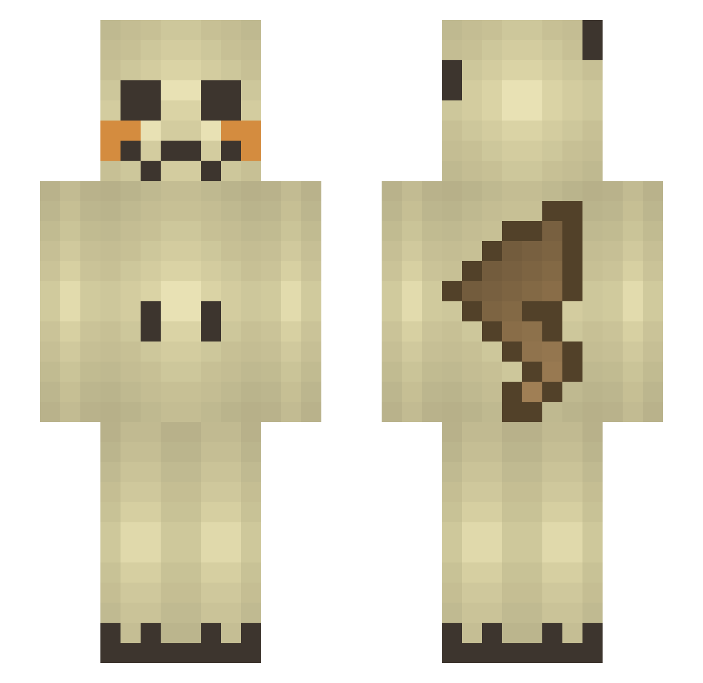 fakepikachuu Minecraft skin, front and back view