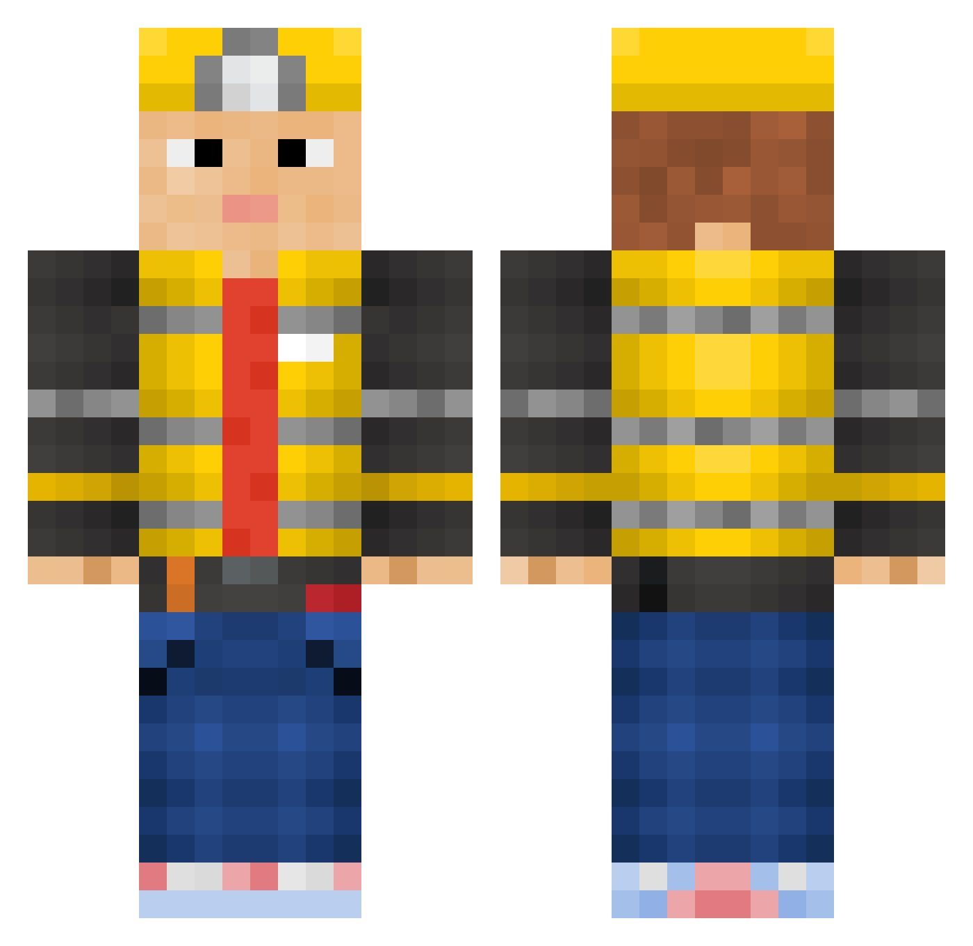 Wosganbove Minecraft skin, front and back view