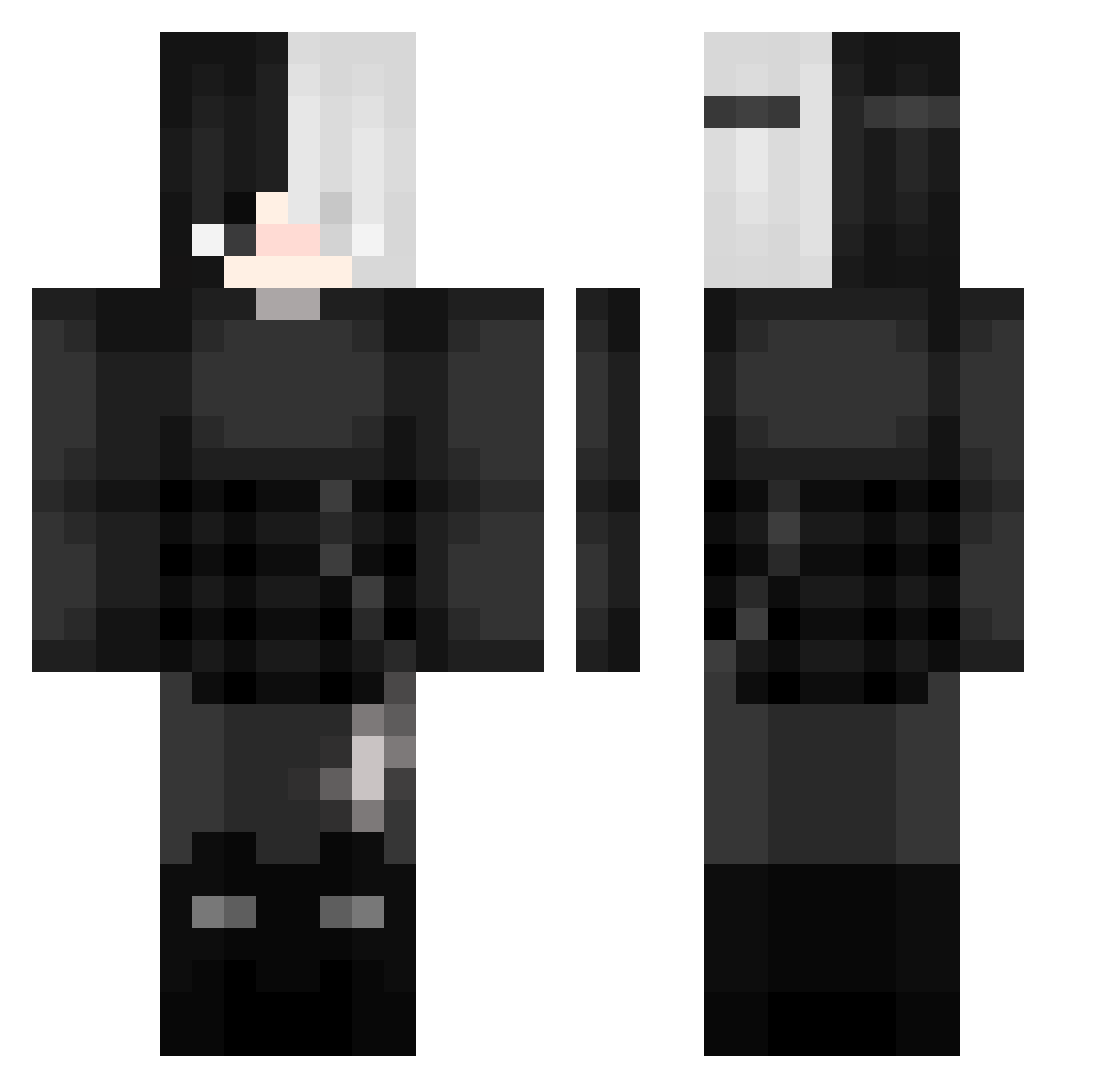Shaolawa Minecraft skin, front and back view