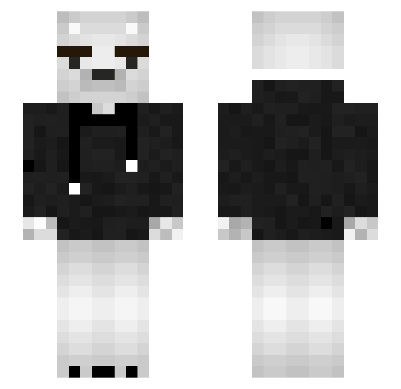 UnHack Minecraft skin, front and back view