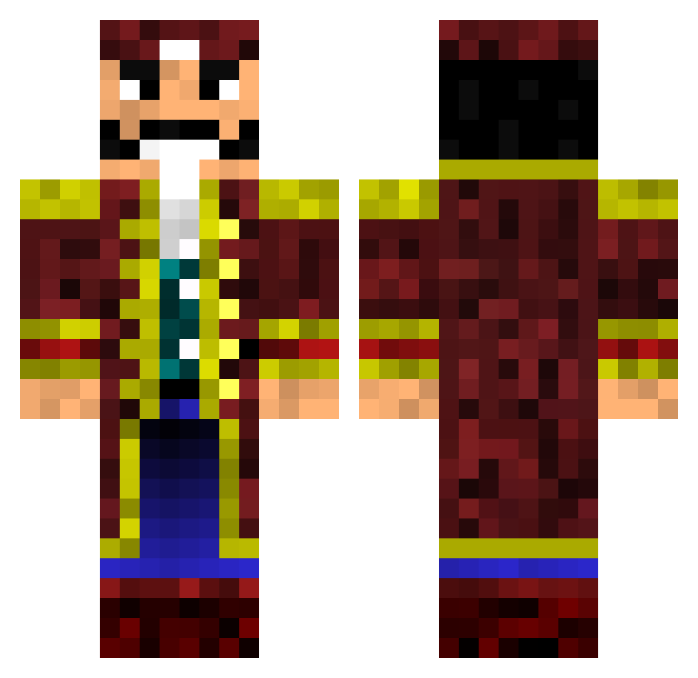 AriKata Minecraft skin, front and back view