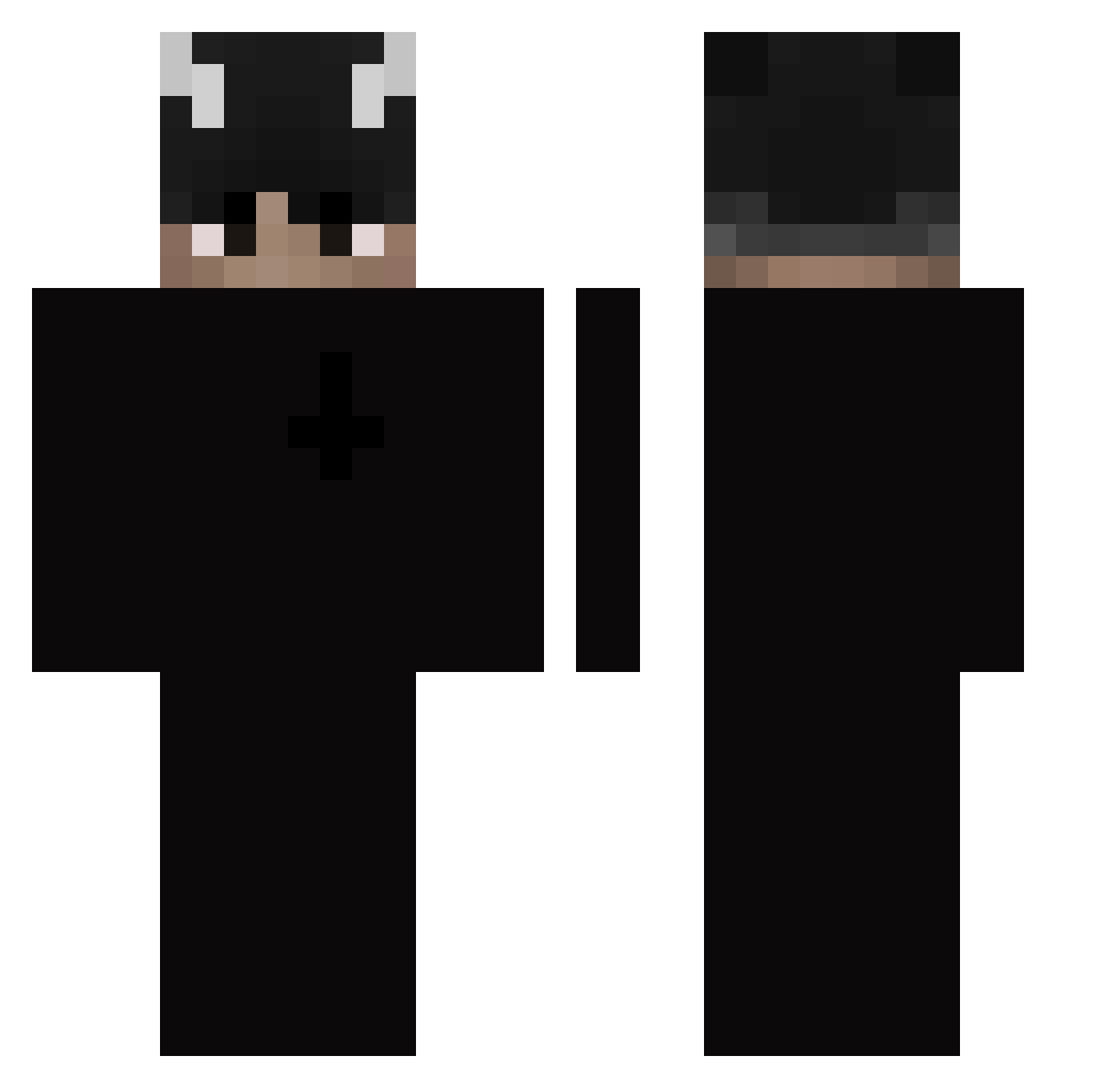 He1ji Minecraft skin, front and back view