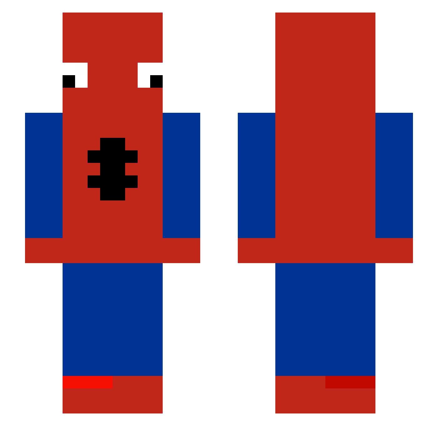 PeterPadella Minecraft skin, front and back view